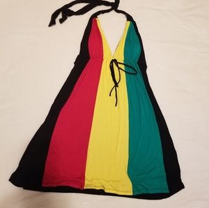 Halter dress size XL red yellow green and black
